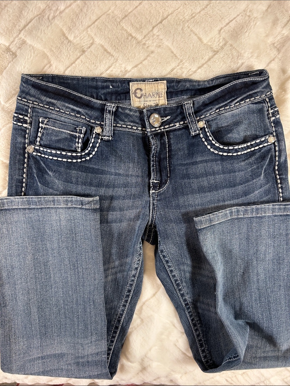 Charme Mid-Rise Capri Jeans in Dark Blue Stretch Denim size 29